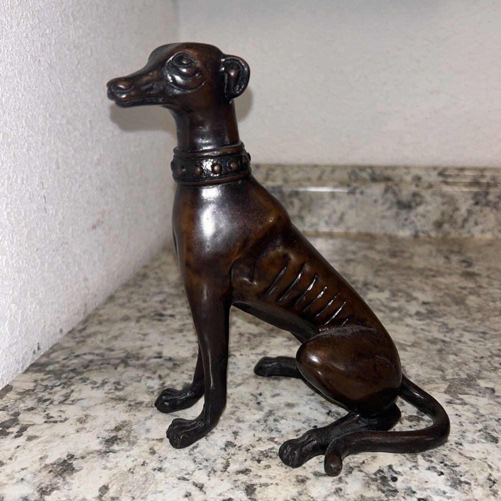 Sitting Dog Statue 7" pet animal figurine statuette collectible Whippet‎